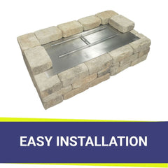 American Fire Glass Rectangular Flat Pan with All Weather Electronic Ignition System