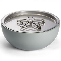 HPC Fire Gas Fire Bowl with Concrete Finish, Torpedo Penta Burner and Round Bowl Pan in White Background