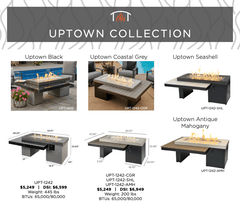 The Outdoor GreatRoom 64.5x48.25-Inch Uptown Linear Gas Fire Pit Table