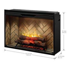 Dimplex REV42-HB Revillusion Built-In Electric Fireplace Herringbone, 42-Inch