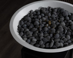 Warming Trends AON GFRC Architectural Halo Round Wok Concrete Vessels w/ Crossfire Brass Burner