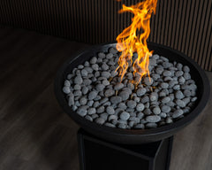 Warming Trends AON GFRC Architectural Aura Bowl Concrete Vessels w/ Crossfire Brass Burner