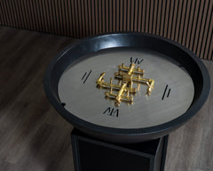 Warming Trends AON GFRC Architectural Aura Bowl Concrete Vessels w/ Crossfire Brass Burner