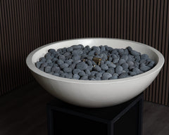 Warming Trends AON GFRC Architectural Aura Bowl Concrete Vessels w/ Crossfire Brass Burner