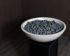 Warming Trends AON GFRC Architectural Aura Bowl Concrete Vessels w/ Crossfire Brass Burner