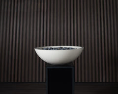 Warming Trends AON GFRC Architectural Aura Bowl Concrete Vessels w/ Crossfire Brass Burner