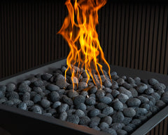 Warming Trends AON GFRC Architectural Ember Square Wok Concrete Vessels w/ Crossfire Brass Burner