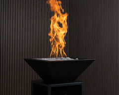 Warming Trends AON Metal Architectural Pinnacle Square Wok Metal Vessels w/ Crossfire Brass Burner