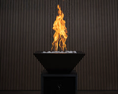 Warming Trends AON Metal Architectural Pinnacle Square Wok Metal Vessels w/ Crossfire Brass Burner