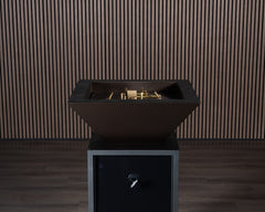 Warming Trends AON Metal Architectural Pinnacle Square Wok Metal Vessels w/ Crossfire Brass Burner