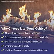 American Fire Glass AFG-LSTONE Lite Stone Cobble, 12 Stone Set