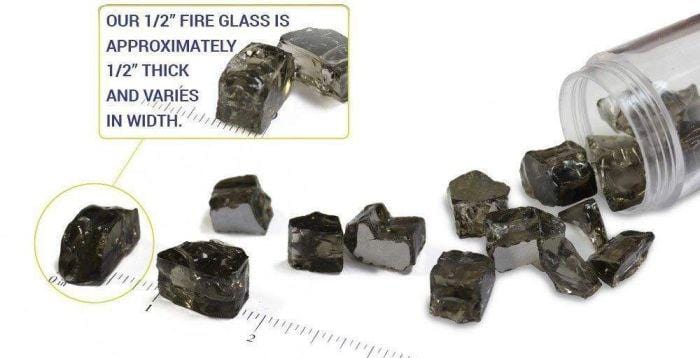 American Fire Glass AFF-BLK12-10 1/2-Inch Classic Fire Glass 10-Pounds, Black