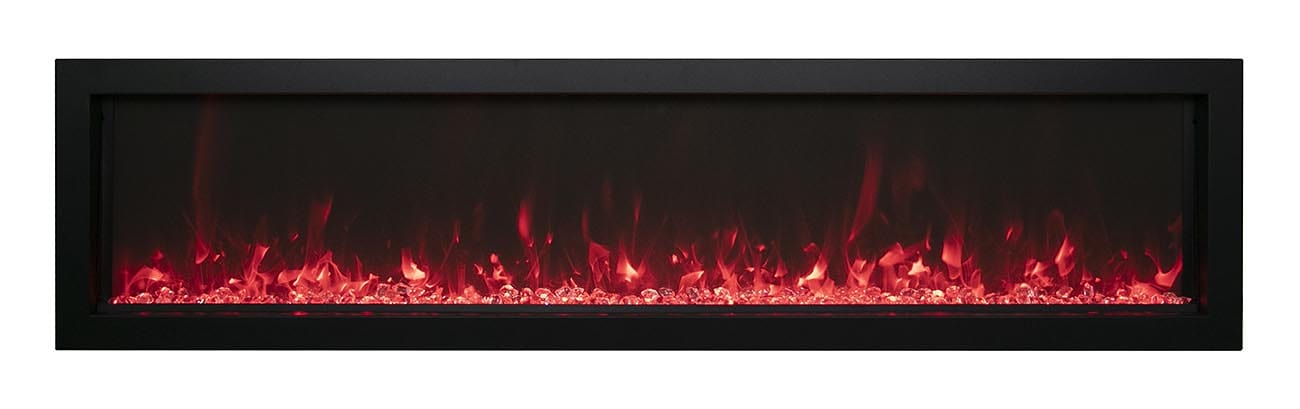 Amantii Panorama Extra Slim Electric Fireplace Built-In with Black Steel Surround