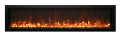 Remii Extra Slim Built-In Electric Fireplace Indoor/ Outdoor with Black Steel Surround
