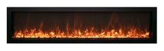 Amantii Panorama Extra Slim Electric Fireplace Built-In with Black Steel Surround