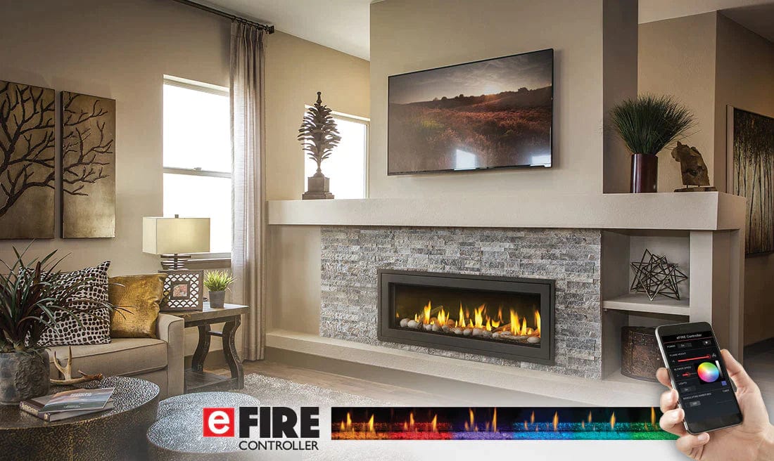 Napoleon LV62N Vector Single Sided Direct Vent Linear Gas Fireplace, 77-Inch, Electronic Ignition, Natural Gas