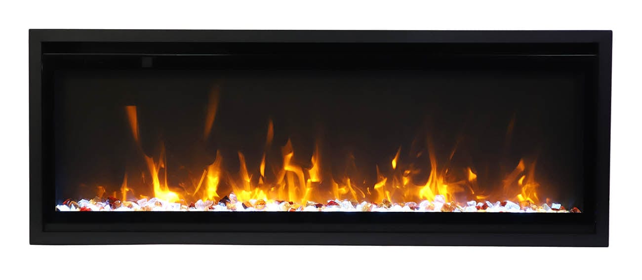 Remii WM-SLIM Extra Slim Indoor Only Electric Fireplace with Black Steel Surround