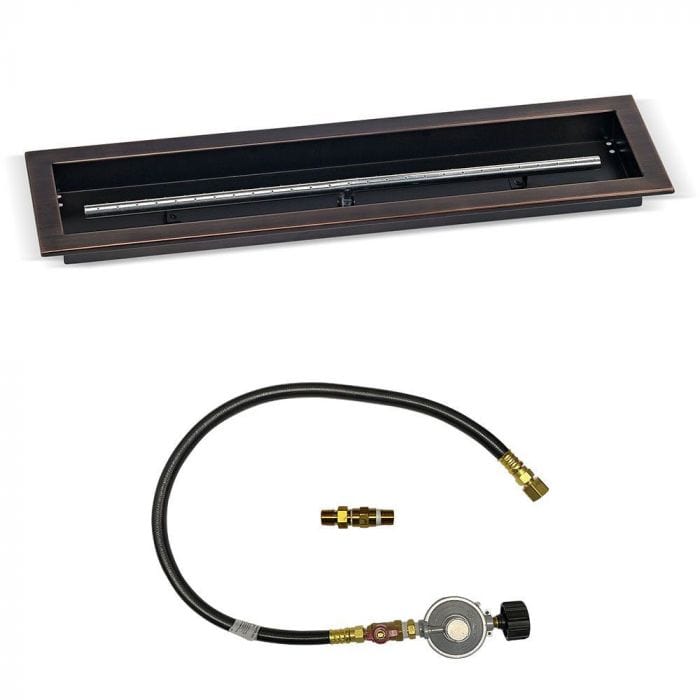 American Fire Glass OB-LCBMKIT-Config Match Light Fire Pit Kits Oil Rubbed Bronze Linear Bowl Pans