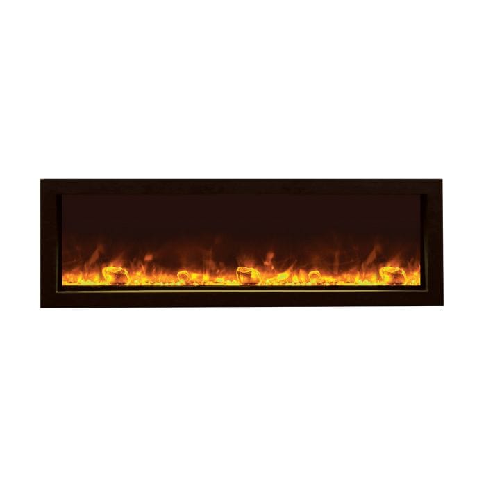 Amantii Panorama Slim Built-In Electric Fireplace with Black Steel Surround