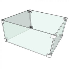 The Outdoor Plus 22x22x0.25-Inch Square Tempered Glass Wind Guard