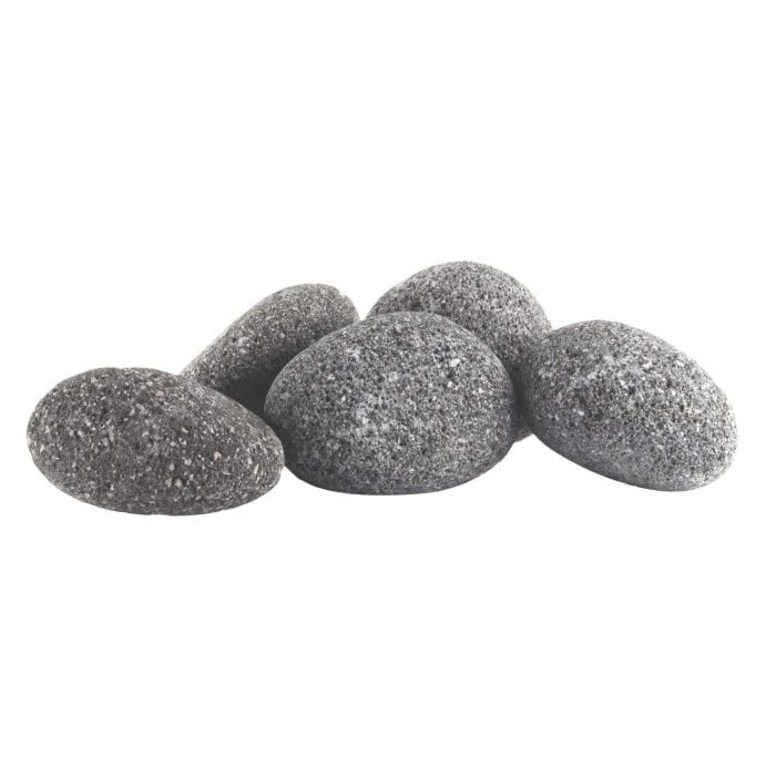 HPC Fire Grey Rolled Lava Stone, 1/2 Cubic Foot