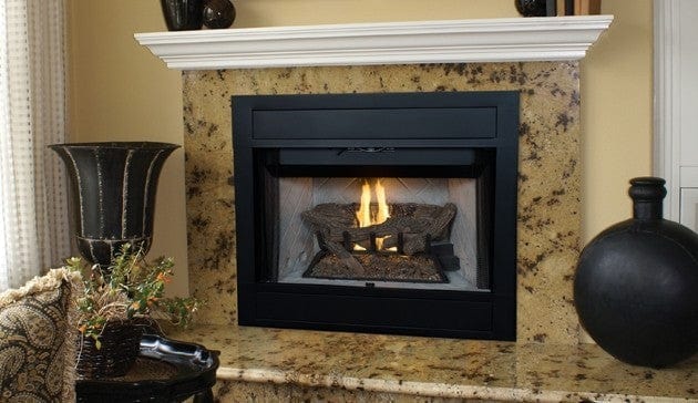 Superior BRT4342 Traditional Radiant Faced B-Vent Gas Fireplace with White Stacked Panel, 42-Inch