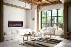 Amantii Symmetry Bespoke 74-Inch Built-In Electric Fireplace with Remote, Wifi, Media & Sound