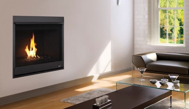 Superior DRC2035 Contemporary Direct Vent Gas Fireplace with Crushed Glass Media, 35-Inch, Electronic Ignition