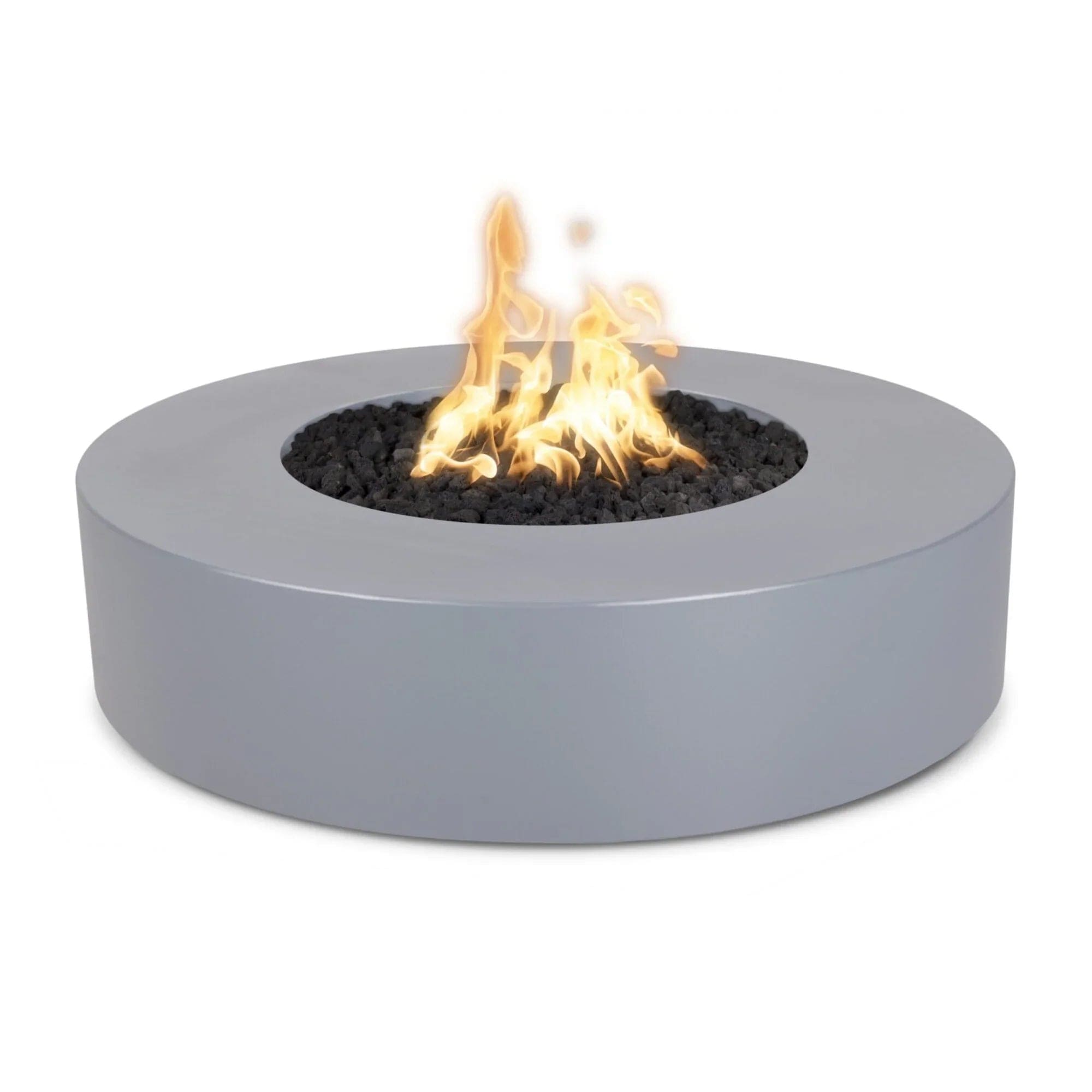 The Outdoor Plus 42-inch Florence Fire Pit Grey Finish with White Background