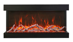 Amantii Tru-View XL Deep Three Sided Glass Electric Fireplace Built-In with Decorative Media