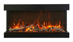 Amantii Tru-View XL Extra Tall Three Sided Electric Fireplace Built-In with Decorative Media