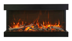 Amantii Tru-View XL Deep Three Sided Glass Electric Fireplace Built-In with Decorative Media