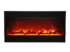 Amantii Tru-View XL Deep Three Sided Glass Electric Fireplace Built-In with Decorative Media