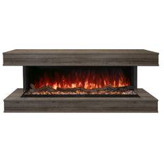 Modern Flames Pro Multi-Sided Built In Electric Fireplace with Driftwood Gray Finish