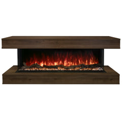 Modern Flames Pro Multi-Sided Built In Electric Fireplace with Weathered Walnut Finish