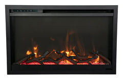 Remii CLASSIC-SLIM Extra Slim Built In Electric Fireplace with Black Steel Surround