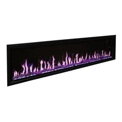 Modern Flames 60-inch Orion Slim Heliovision Fireplace Purple flames with White Background