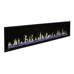 Modern Flames 60-inch Orion Slim Heliovision Fireplace Green flames with White Background