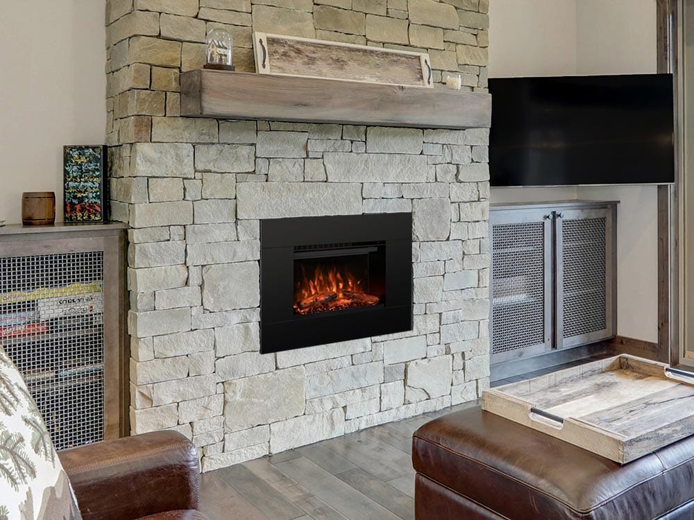 Mdern Flames Redstone Traditional Built-In Electric Fireplace install in the Living Area