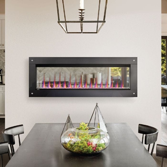 Napoleon NEFBDHE CLEARion Elite Built-In See-Through Electric Fireplace with Log Set and Crystal Media