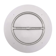 The Outdoor Plus Round Flat Pan With Round Stainless Steel Burner and Ignition in White Background Available in Different Pan and Burner Sizes and Ignition System