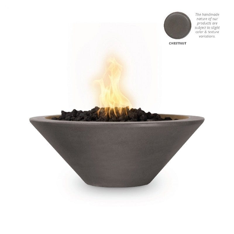 The Outdoor Plus Cazo Fire Bowl Chestnut Finish with White Background