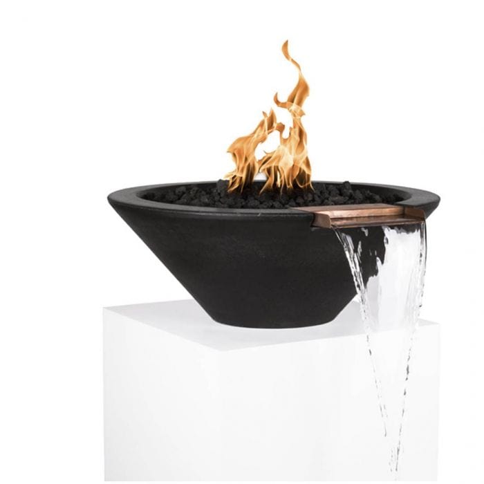 The Outdoor Plus Cazo Fire and Water Bowl Black Finish with White Background
