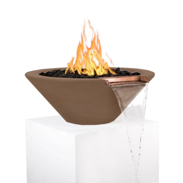 The Outdoor Plus Cazo Fire and Water Bowl Copper Finish with White Background