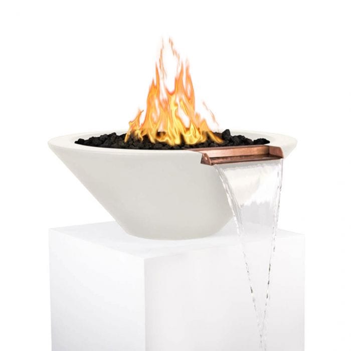The Outdoor Plus Cazo Fire and Water Bowl Pearl Finish with White Background