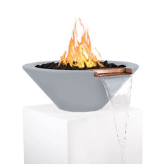 The Outdoor Plus Cazo Fire and Water Bowl Silver Finish with White Background