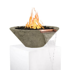 The Outdoor Plus Cazo Fire and Water Bowl Rustic Moss Stone Finish with White Background