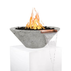 The Outdoor Plus Cazo Fire and Water Bowl Rustic White Finish with White Background