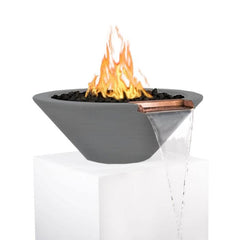 The Outdoor Plus Cazo Fire and Water Bowl Natural Grey Finish with White Background