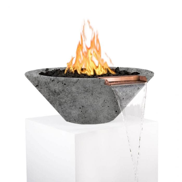 The Outdoor Plus Cazo Fire and Water Bowl Rustic Grey Finish with White Background